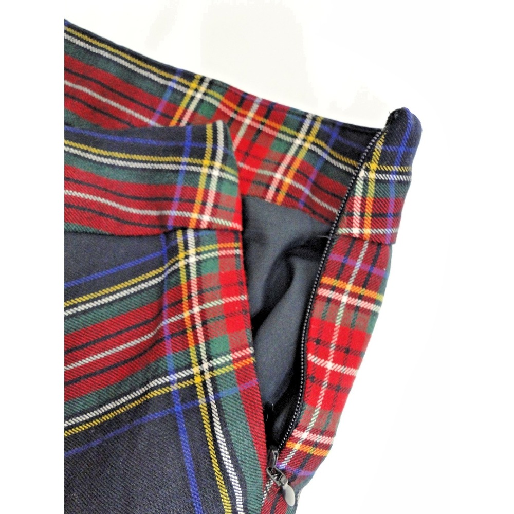 NWT Vintage Red/Black/Green/Blue/Yellow/White Talbots Petite Plaid Skirt Size 16 - Picture 7 of 9